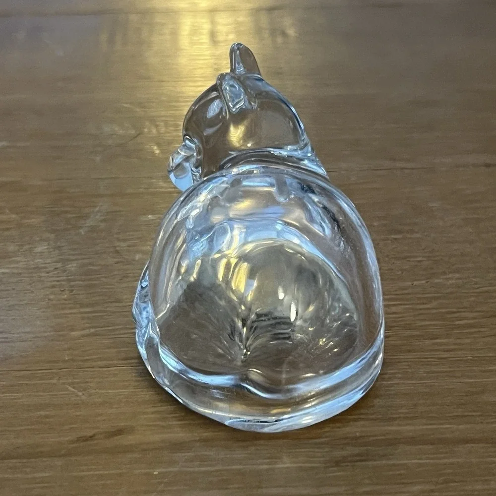 Gorham Crystal Cat Salt Shaker Figurine Clear Glass MCM‎ Cat Lover Gift Unique